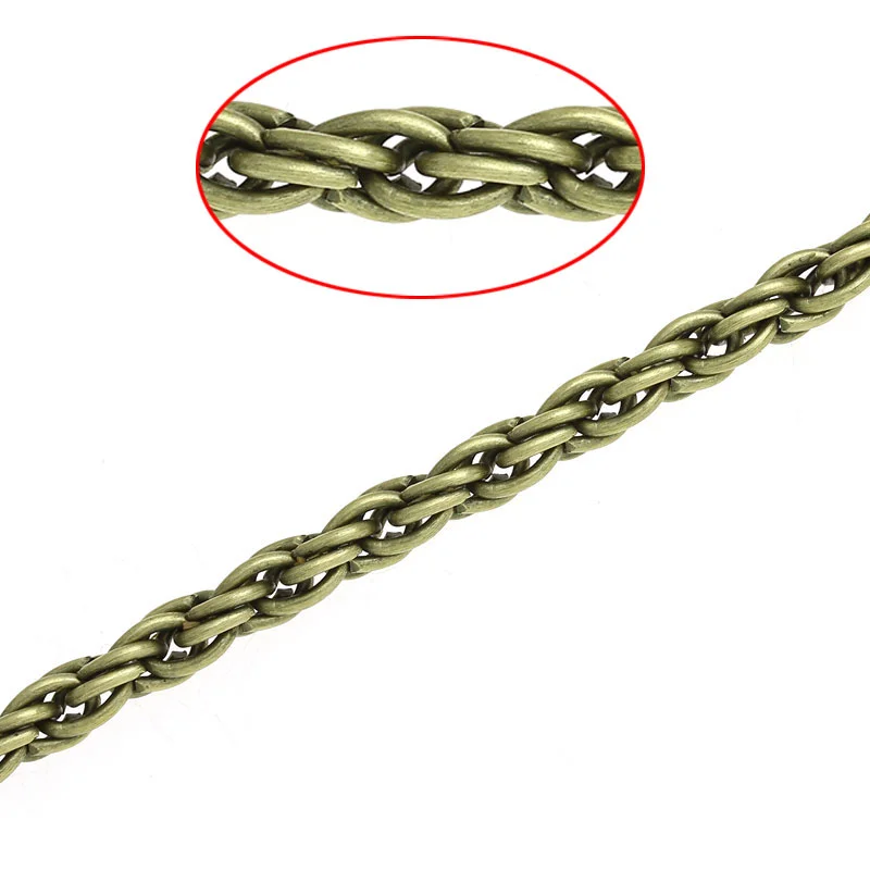 8SEASONS Link Chains Braiding Findings Antique Bronze 6.5mm x 4.5mm,3M (B32548)