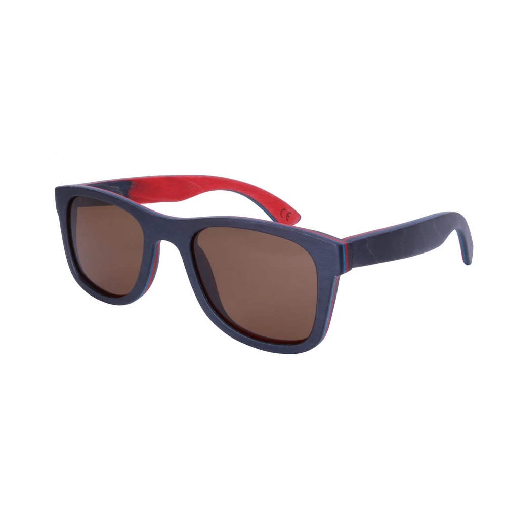 BerWer мужские деревянные солнцезащитные очки Новые поляризованные женские черные деревянные солнцезащитные очки для скейтборда деревянные очки - Цвет линз: brown lens