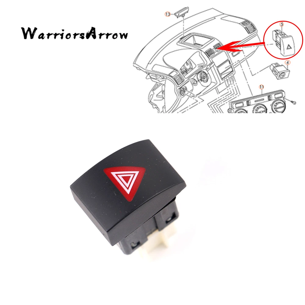 

WarriorsArrow Red Emegency Hazard Warning Flash Switch Button For Skoda Octavia 2009 2010 2011 2012 2013 1ZD953235A 1Z0953235B