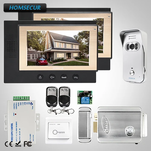 

HOMSECUR 7" Video&Audio Home Intercom with Dual-way Intercom for House/Flat(TC021-S+TM701-B)