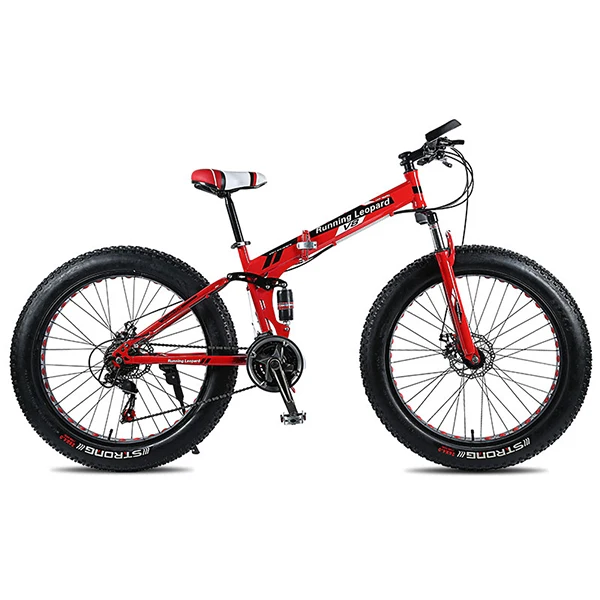 Высокое качество 26 дюймов 21 скоростной складной fatbike 26*40 fat tire дорожный велосипед Снежный велосипед fat bike в России велосипедная дорога - Цвет: red