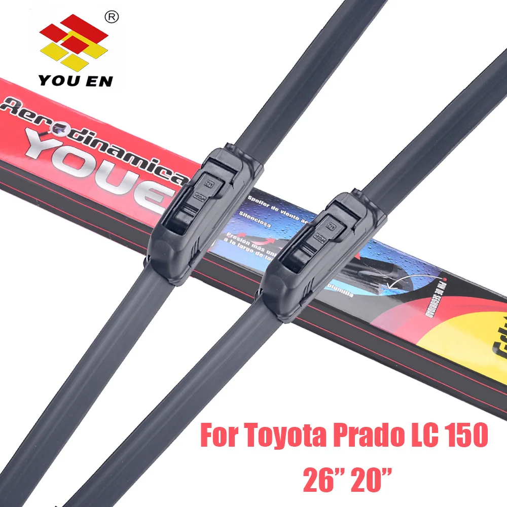 

YOUEN 26"+20" Windscreen Front Wiper Blades For Toyota Prado LC 150 2009-Onwards Windshield Natural Rubber Wipers Accessories