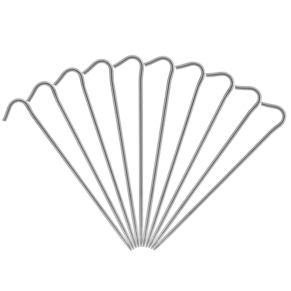

6pcs/10pcs Titanium Tent Pegs Titanium Tent Nails Outdoor Camping Tent Stakes Bend Hook Pegs Tents Accessories
