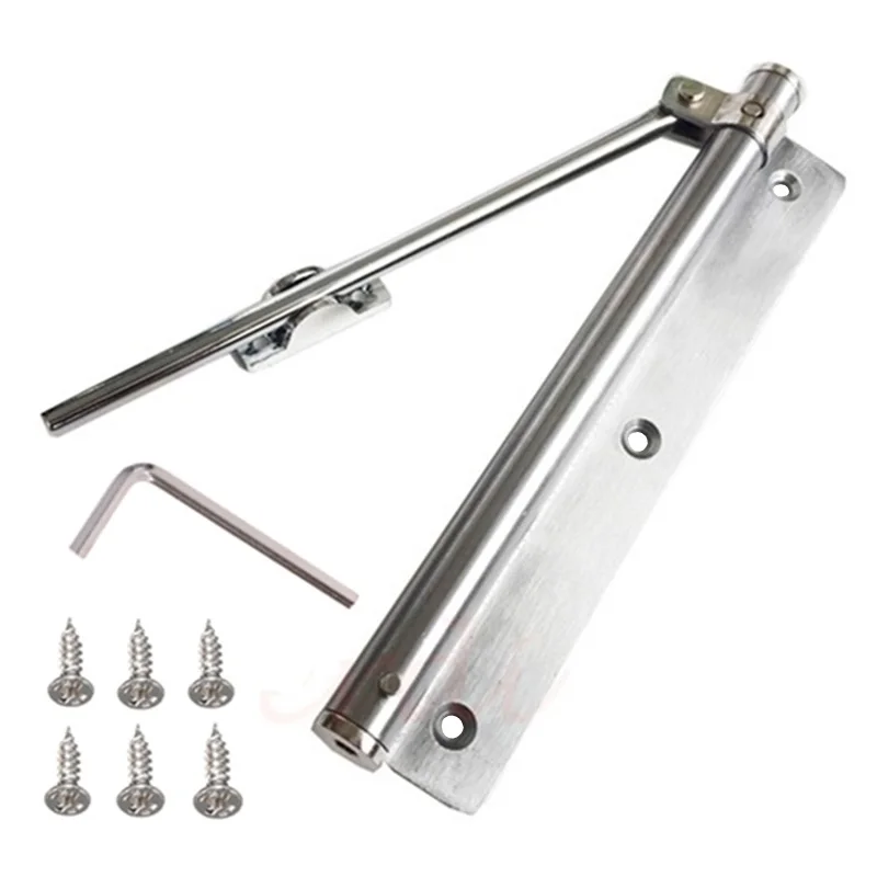 

Door Closer Adjustable Strength Single Spring Surface Mounted Stainless Steel Automatic Closing Fire Rated 45kg Door Hardware