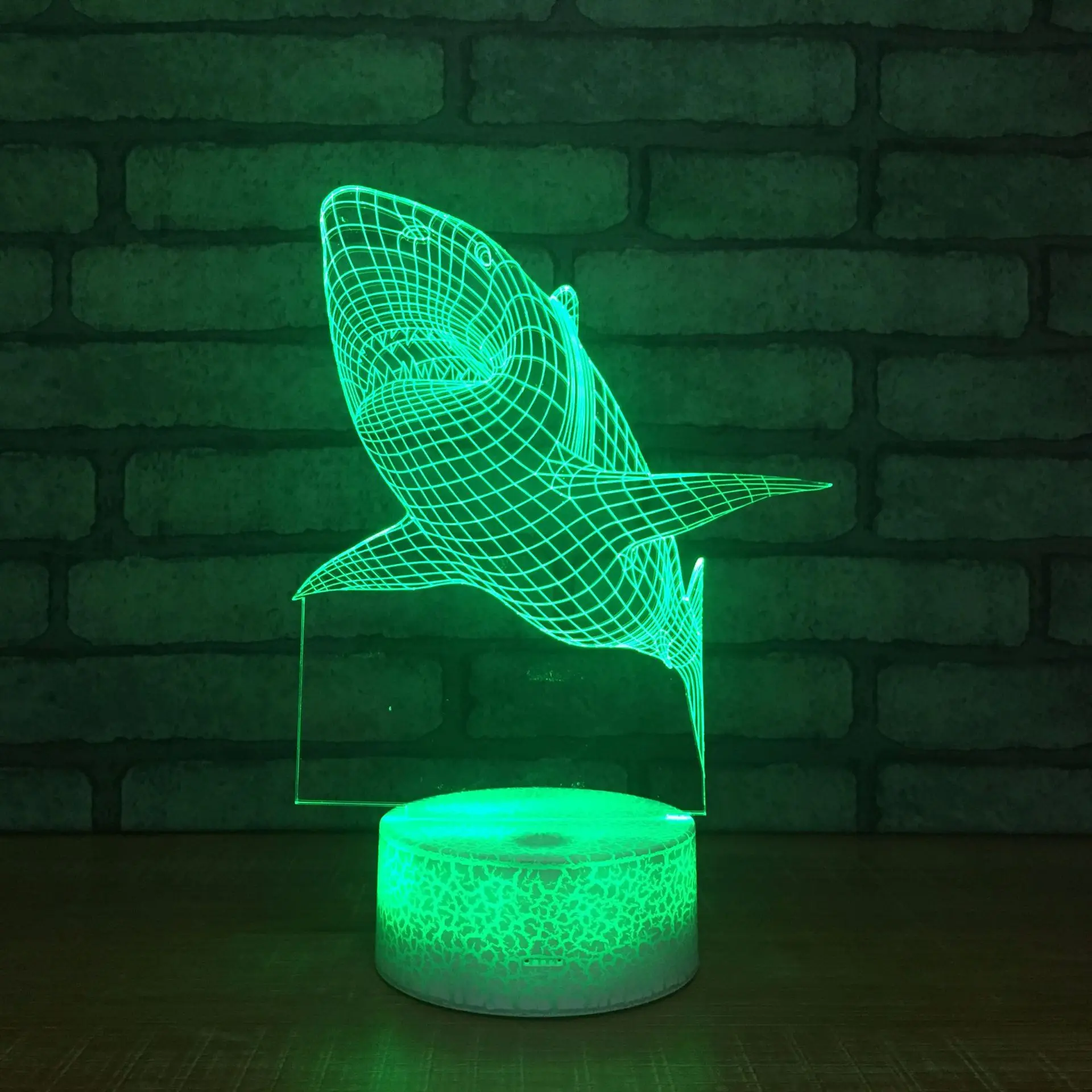 

Shark 3d Small Night Lights Creative Burst Pattern 3d Lamp Valentine's Day Gift Lights Personalized Creativity Usb Kids Lamp