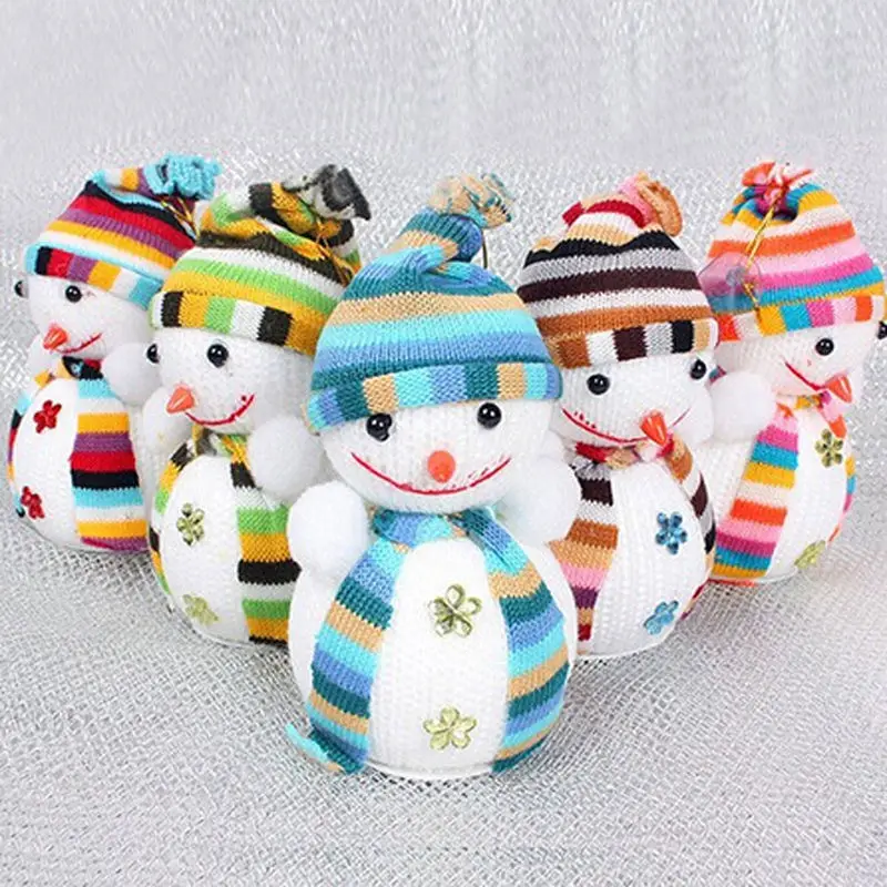 Рождественские Подвесные Украшения Снеговик кукла детский праздничный подарок эксклюзивное Рождественское украшение подвеска - Цвет: random color