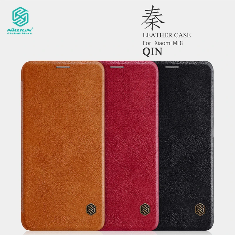 comprar Nillkin caso Series para Xiao mi mi 8 qin sacos De Telefone casos De Couro Genuíno De Luxo capa Para Xiao mi Mi função do sono 8