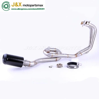 

MT-03 MT03 R25 R3 motorcycle exhaust muffler Full system contact middle pipe + exhaust FOR Yamaha R25 R3 2014-2016 Slip On