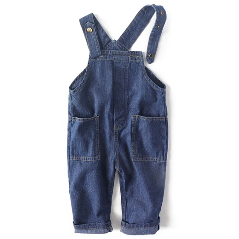 2018 Spring Children Overall Pants Baby Boys Pants Pockets Kids Jeans
