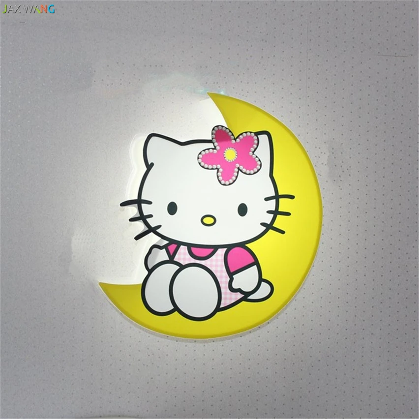 JW_Led Moon Hello Kitty Wall Lamps Lights Cute Cartoon Luminaria Lamps