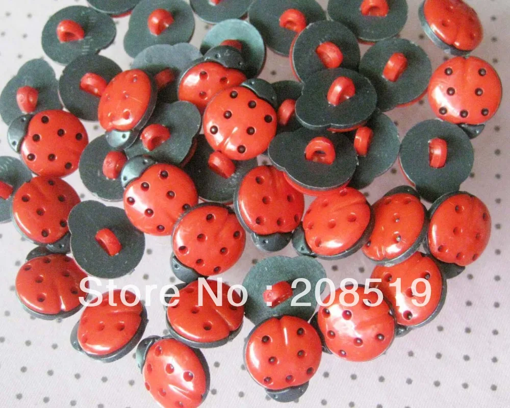 

NB002 Kids Buttons 200pcs/lot Black Buttons Plastic Ladybird 13mm*15mm Fashion Buttons for Craft