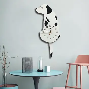 

Nordic style Hanging Clock Dog Shape Digital Wall Clock Acrylic Silent Wall Clock Creative Decoration Home Bedroom Clock