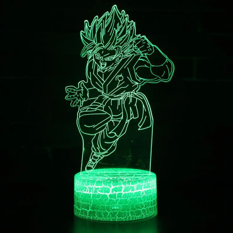 Dragon Ball Usb Led 3d осветительные приборы Kakarot Vegeta Son Gohan детские лампы стволы сотового Cyborg Freeza 7 цветов изменить 3d ночник - Испускаемый цвет: t