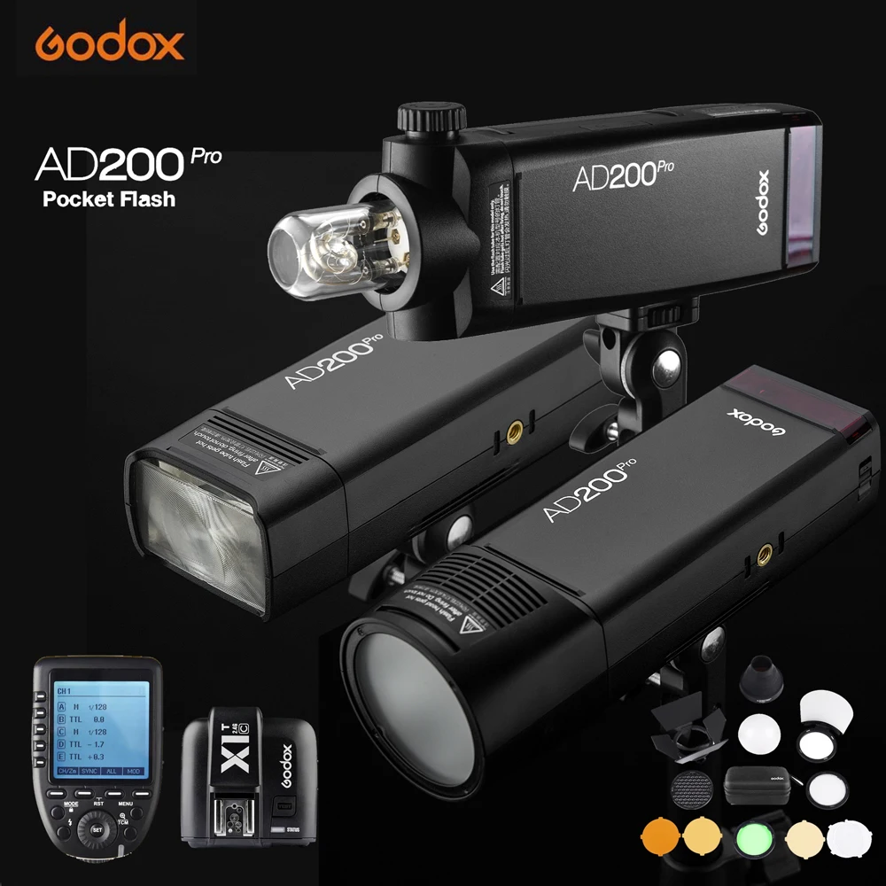 Карманная вспышка Godox AD200Pro TTL 2 4 Вт 1/8000G HSS 2900 мАч литий ионная батарея Внешняя для