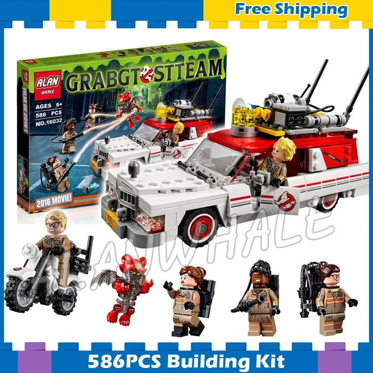 

586pcs Ghostbusters Ecto-1 & 2 Movie Police cars 16032 Model Building Blocks Assemble Bricks Children Sets Compatible With Lego