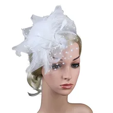 Fascinators Hat for Women Tea Party Headband Derby Wedding Cocktail Hair Clip Feather Lace Head Band Обруч Для Волос #15-in Women's Hair Accessories from Apparel Accessories on AliExpress 