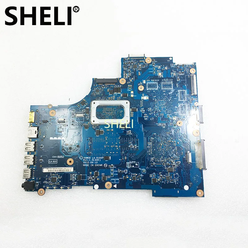 SHELI для DELL GY07W 0GY07W LA-9104P Inspiron 15 3521 Материнская плата ноутбука с радиатором 1017U DDR3 Протестирована