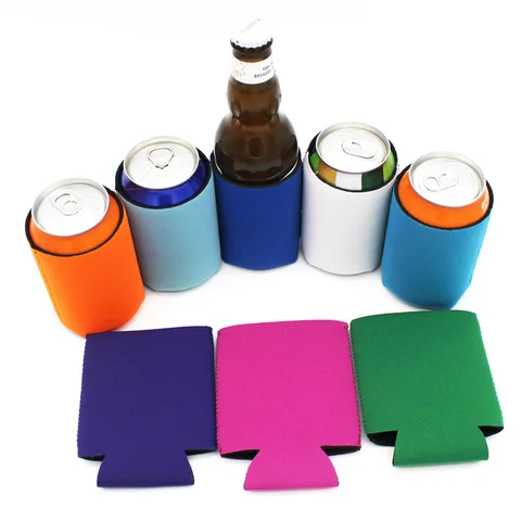 Presente de Casamento Cerveja em Garrafa Peças Cores Misturadas Personalizar Stubby Coolers Dobrável Pode Refrigerador Titular Neoprene Sublimada 10