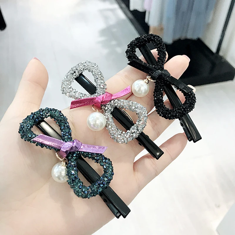 Buy Korean women hair decorated crystal diamond bows