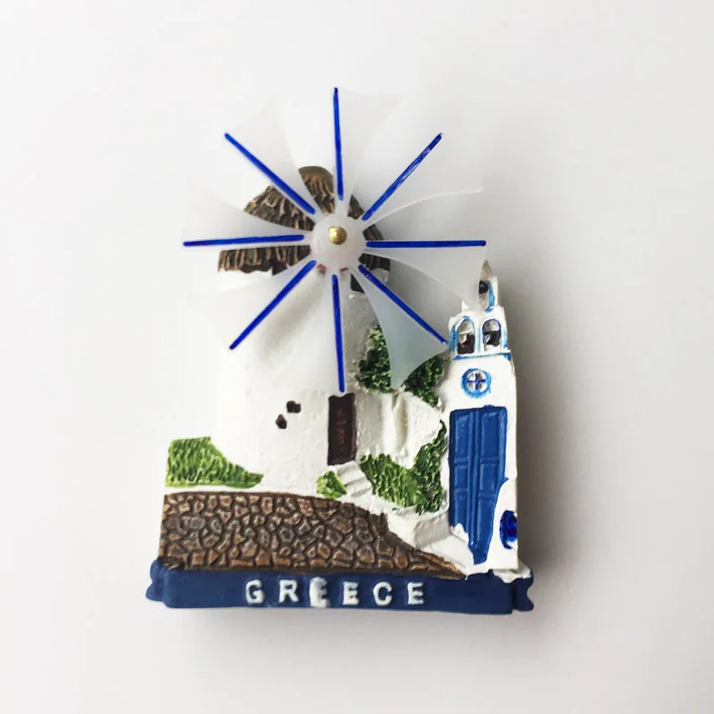 

Lychee Life Greece Santorini Fridge Magnets Windmill Refrigerator Magnetic Sticker Home Decoration Travel Souvenirs