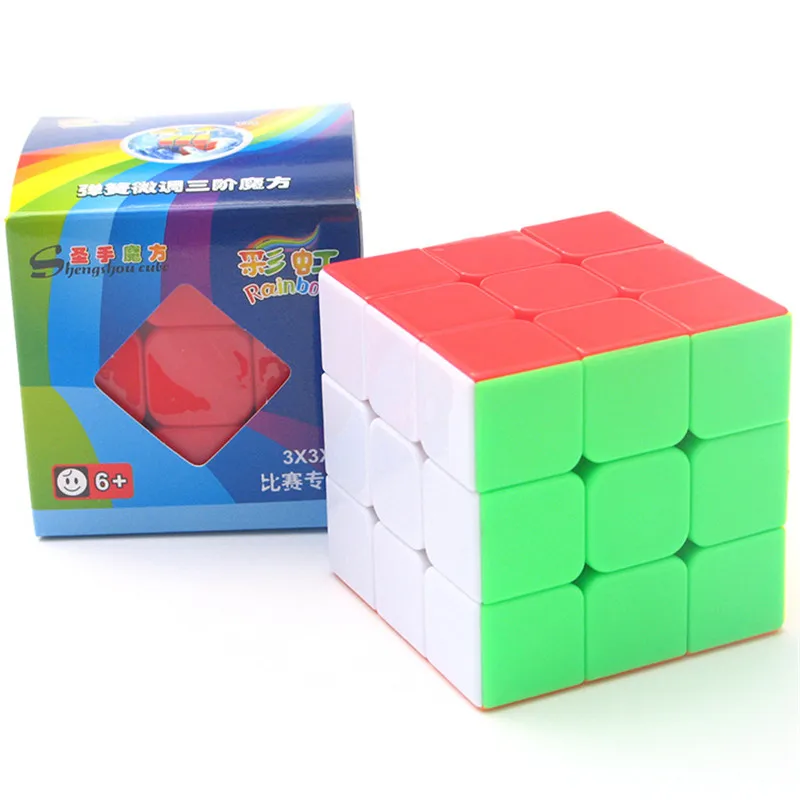 ShengShou Радуга 3x3 волшебный куб соревнования Скорость гладкая Cubo magico не наклейка головоломка куб трехслойный Нео Куб классическая игрушка