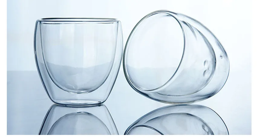 Высокие боросиликатные термостойкие стеклянные стаканы для виски с двойными стенками Стеклянная кофейная чашка для питья молока чайная чашка tasse Double paroi verre