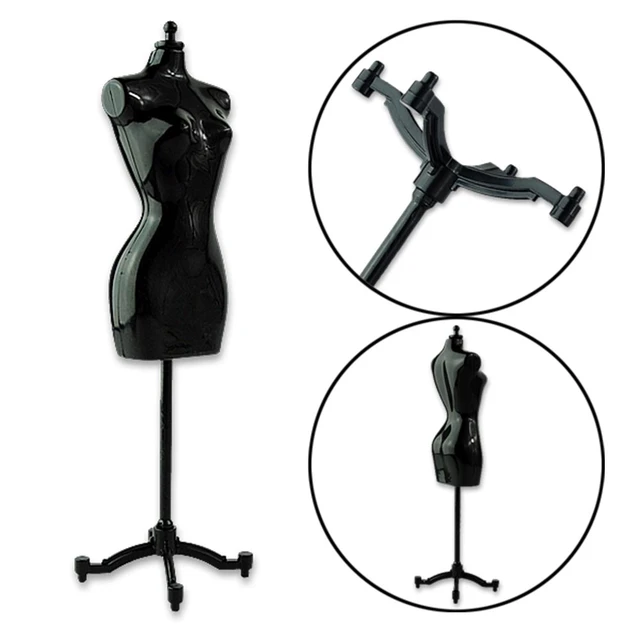 Mini Size Female Mannequin Torso, 4Pcs Mini Doll Dress Form Manikin Body  with Base Stand for Sewing Dressmakers Dress Jewelry Display, Black&White