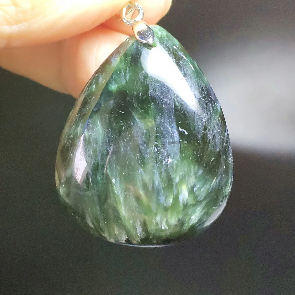 

100% Natural Green Seraphinite Pendant 34x23x8mm Fashion Lady Woman Best Gift Seraphinite Gemstone Necklace Drop Shipping AAAAA