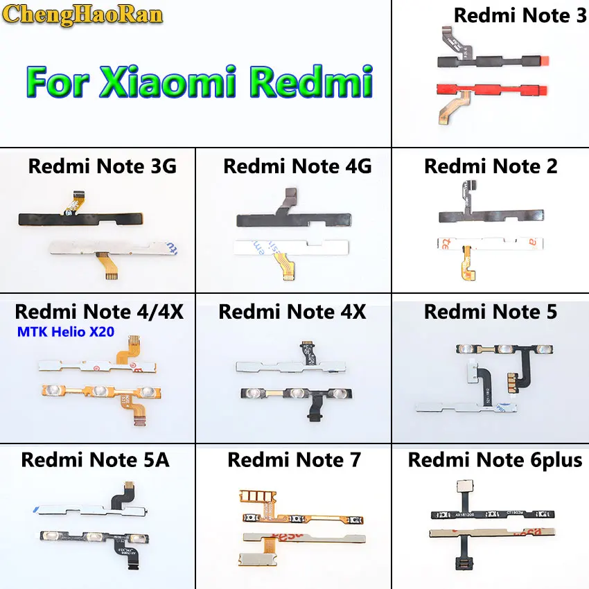 

ChengHaoRan Button Power Switch On Off Button Flex Cable For Xiaomi Redmi Note 2 3 3g Note 4g 4 4x 5 5A 6PRO Note 7 CONNECTOR