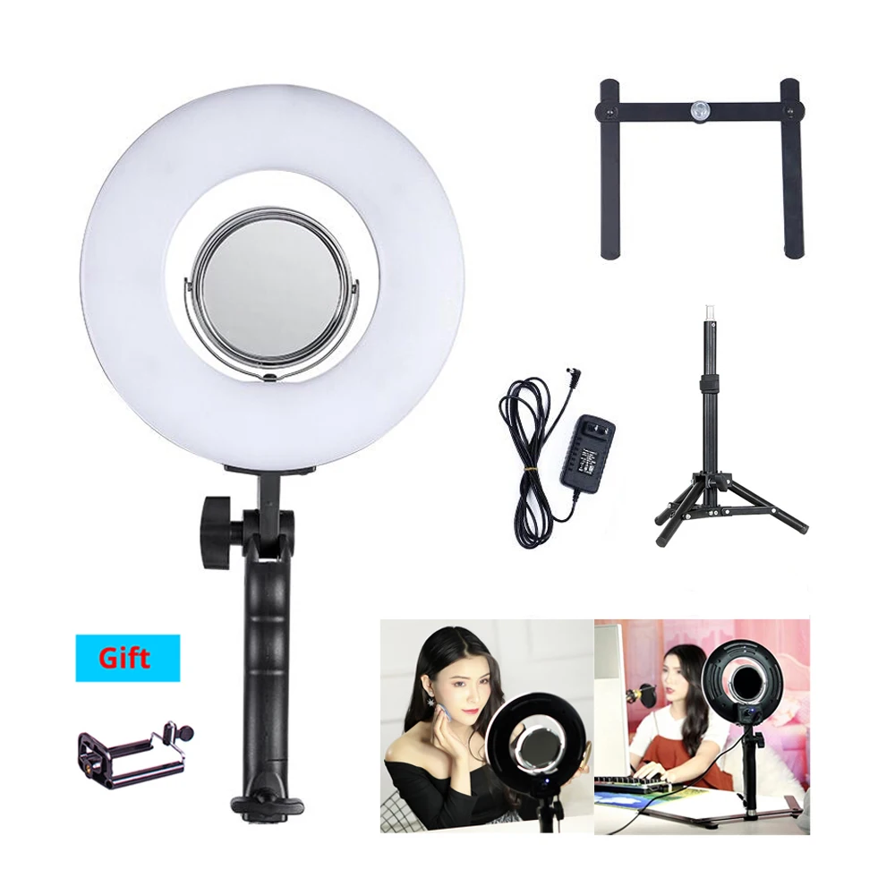 Hot Portable Mini 8" inch 24W 5500K Dimmable Light Video LED Ring Light