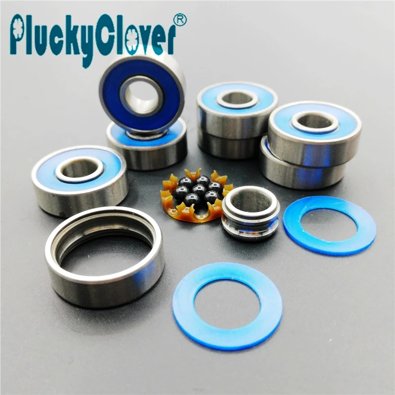 8pcs Si3N4 Black Ball bearing Hybrid Ceramic Skateboard bearings Inline