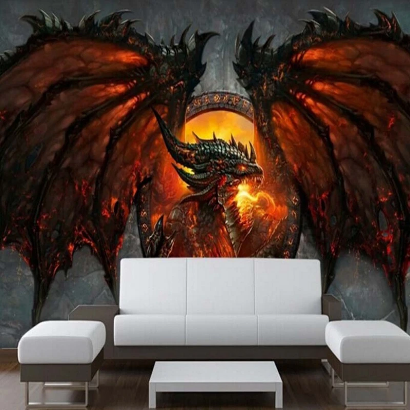 3d ドラゴン写真の壁紙偉大な壁紙ユニークなインテリアアート寝室子供部屋 Beibehang 3d 壁紙 Wallpaper Cartoon Wallpaper Pvcwallpaper For Baby Room Aliexpress