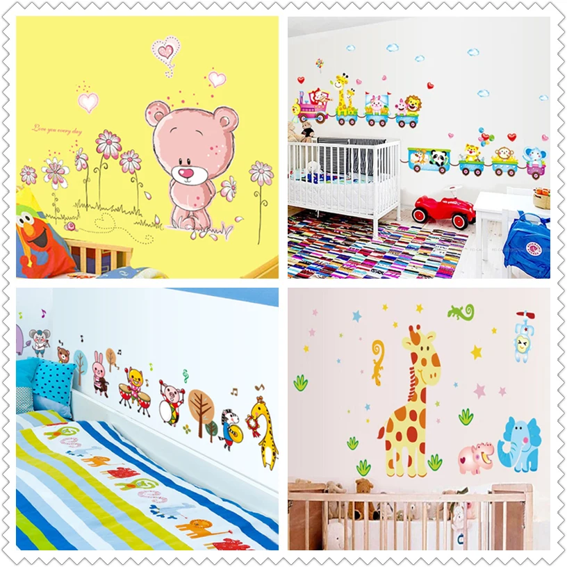 

Zs Sticker Cute Nursery Wall Stickers Animals Wall Sticker Home Decor Nursery Decal for Kids Room Decal Baby Children
