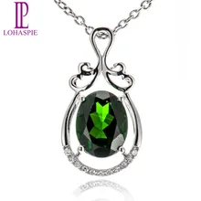 LP алмаз-ювелирные изделия драгоценный камень Твердые 18 К 750 белое золото натуральный 2.0ct хром Подвеска из диопсида мелкозернистый камень ювелирные изделия для подарка