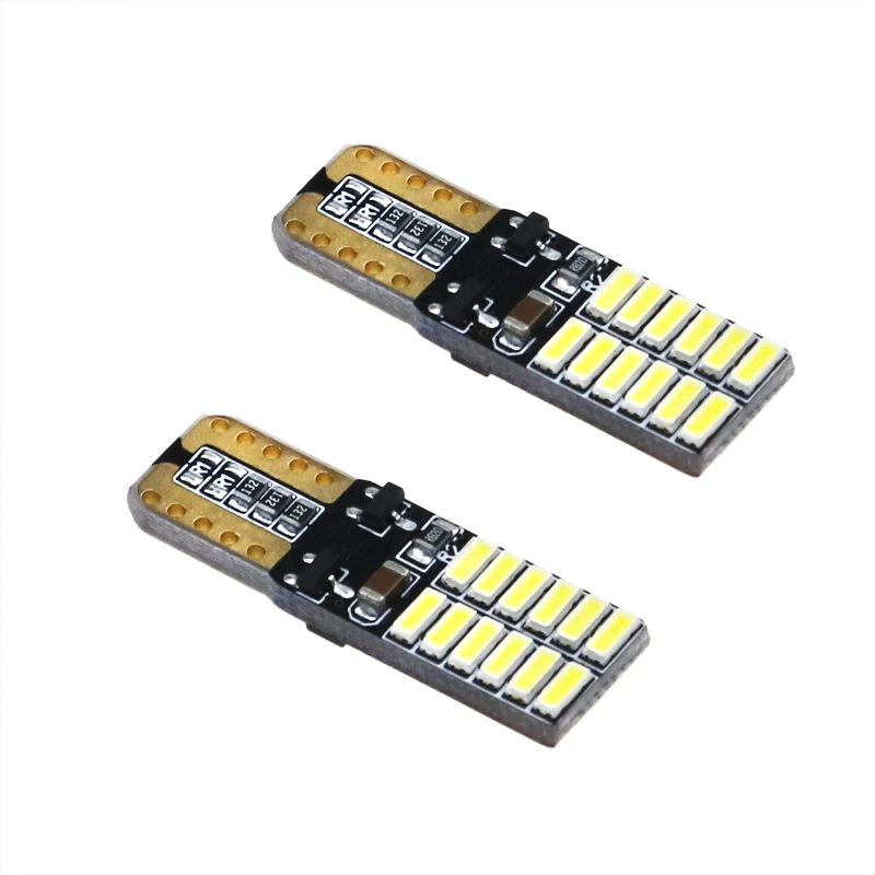 100 шт. автомобисветодиодный светодиодные лампы W5W Canbus 194 4014SMD 24 светодиодный Ода