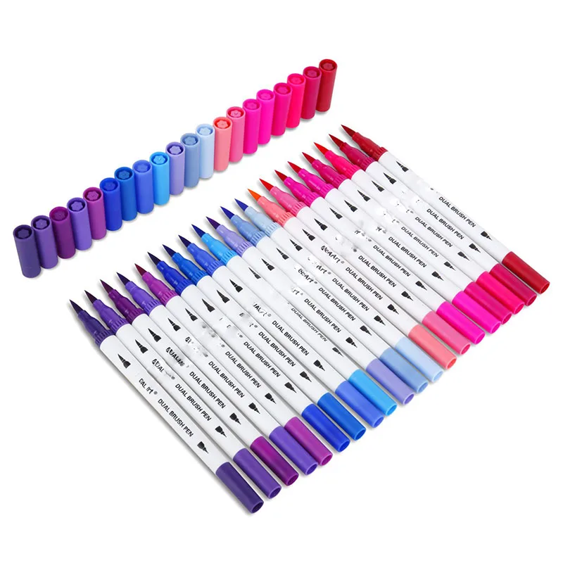 

12/24/36/48/72/100 Color dual tip Marker Water color Watercolor Pen Fine liner student Calligraphy drawing Brush Pen