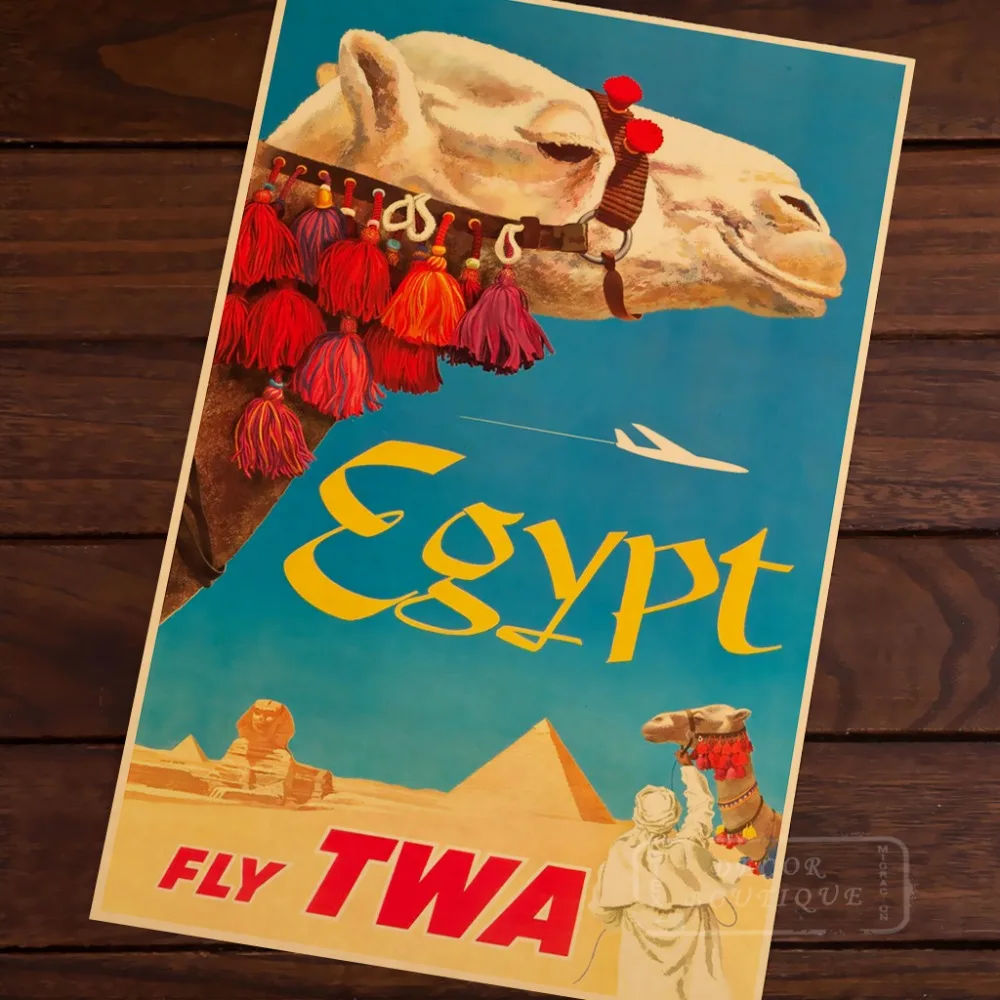 Винтажный Ретро-постер TWA TRANS WORLD AIRLINES Египет Настенная Наклейка сделай сам