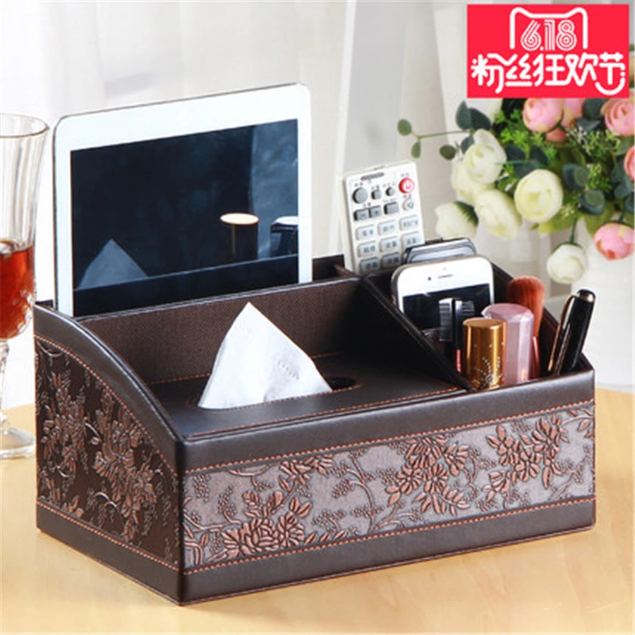 Leather Tissue Box Holder Home Tools Luxury Kitchen Towel Rack Leather