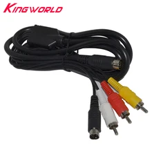 Никеоированный штекер S-Video AV RCA Аудио Видео шнур, кабель для Sega Saturn SS