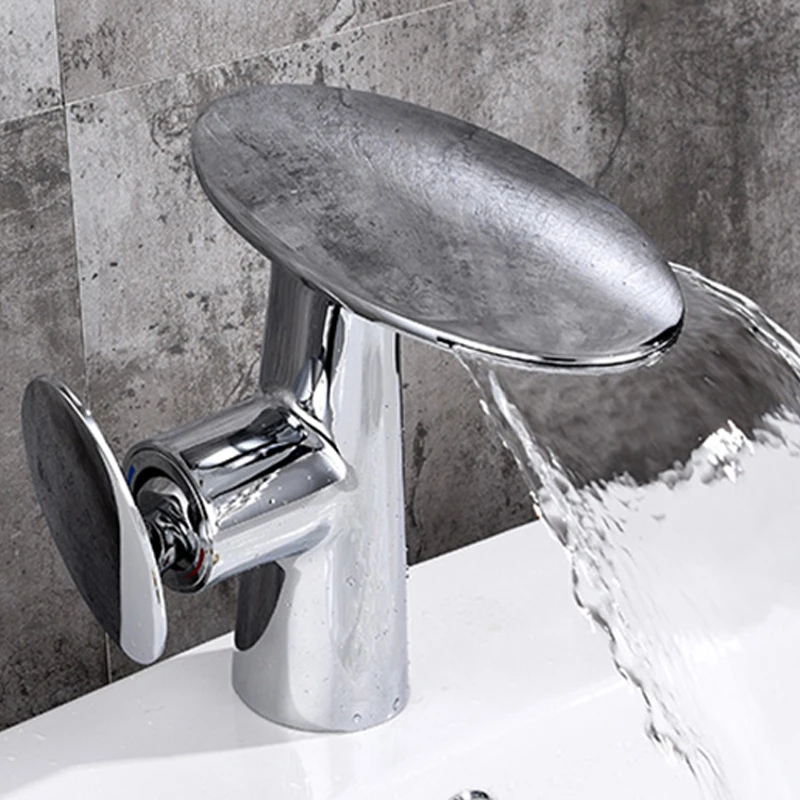 

New Hot & Cold Bathroom Faucet Black Torneira Waterfall Faucet Basin Mixer Tap Basin Faucet Bathroom Basin Sink Faucet TL119