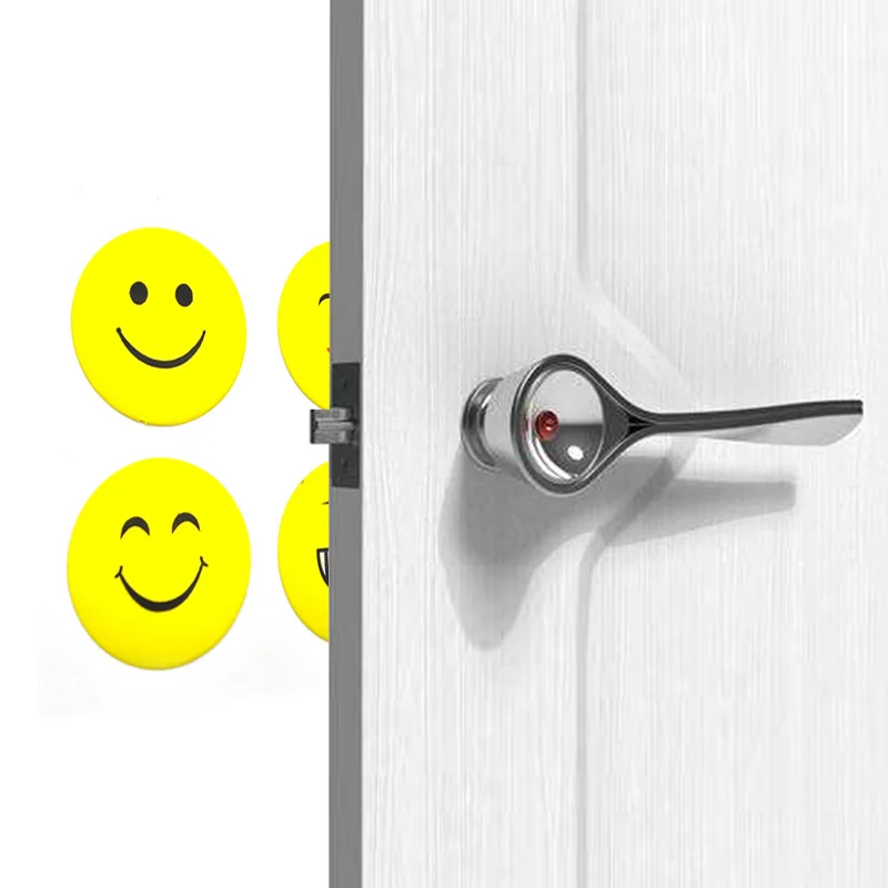 

Door Stops Cartoon Smiley Face Self Adhesive Anti-impact Mute Pad Wall Anti-collision Pad Rubber Door Handle Anti-shock Pad