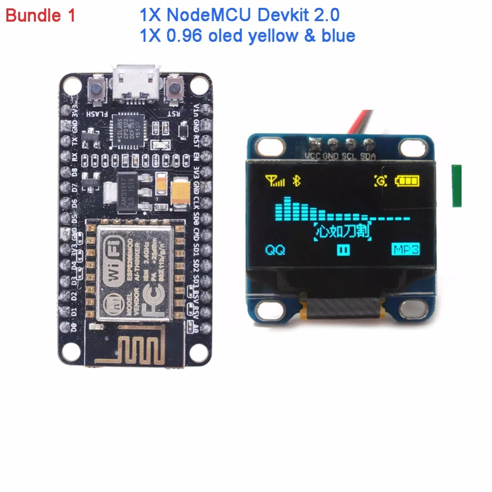 NodeMCU Devkit 2,0 CP2102 IIC SPI на основе ESP8266 ESP-12+ 0,96 последовательный IIC igc OLED дисплей модуль RCmall DIYmall