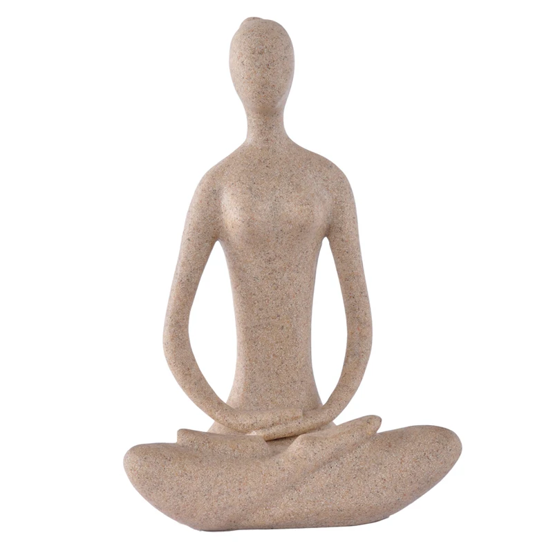Yoga girl statues for home office garden decatoin,reisn sandstone