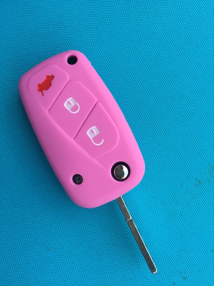 New Car Key Case Silicone Cover For Fiat Panda Stilo Punto Doblo Grande Bravo 500 Ducato Minibus 3 Buttons Remote Flip Blank 1Pc,key case cover,key case,flip key fob shell,car key shell