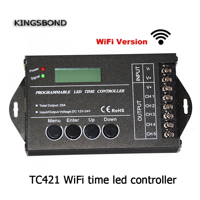 TC421 WiFi Time Programmable Led Controller Tc420 Dimmer Rgb Aquarium Lighting Timer DC12 DC24V Input 5