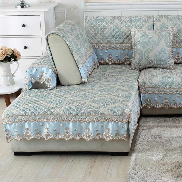 Upscale European Linen Sectional Sofa Cover High Quality Embroidery Upscale European Linen Sectional Sofa Cover High Quality Embroidery Couch Slipcovers Living Room Towel