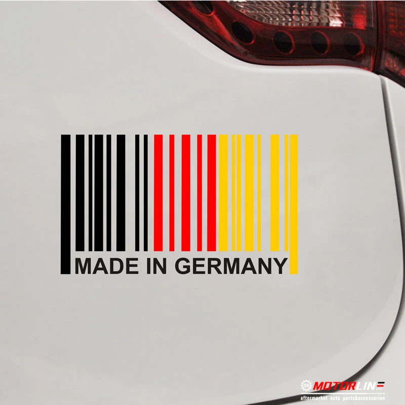 

Made In Germany Barcode Decal Sticker Car Vinyl German Flag for BMW Benz Audi
