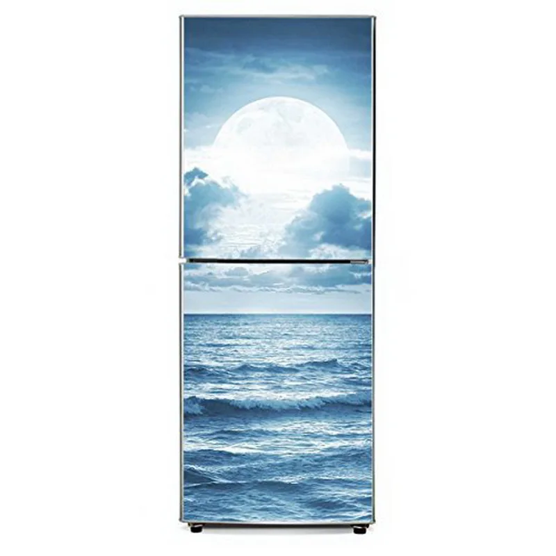 Большая Луна на море картины самоклеющиеся посудомоечные машины Холодильник замораживание стикер детский художественный Холодильник Дверь обои-покрытие