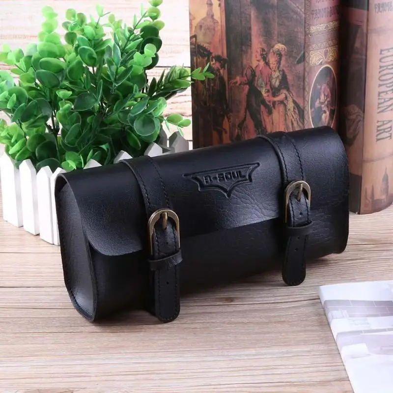 Top Retro Bicycle Tail Bag PU Leather Cycling Bag Saddle Pouch Tail Pannier Personalized Riding Vintage Bicycle Bike Bag Promotion 4