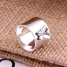 S925 Sterling Silver Ring women’s Day Korean students hot fashion simple opening butterfly ring silver jewelry